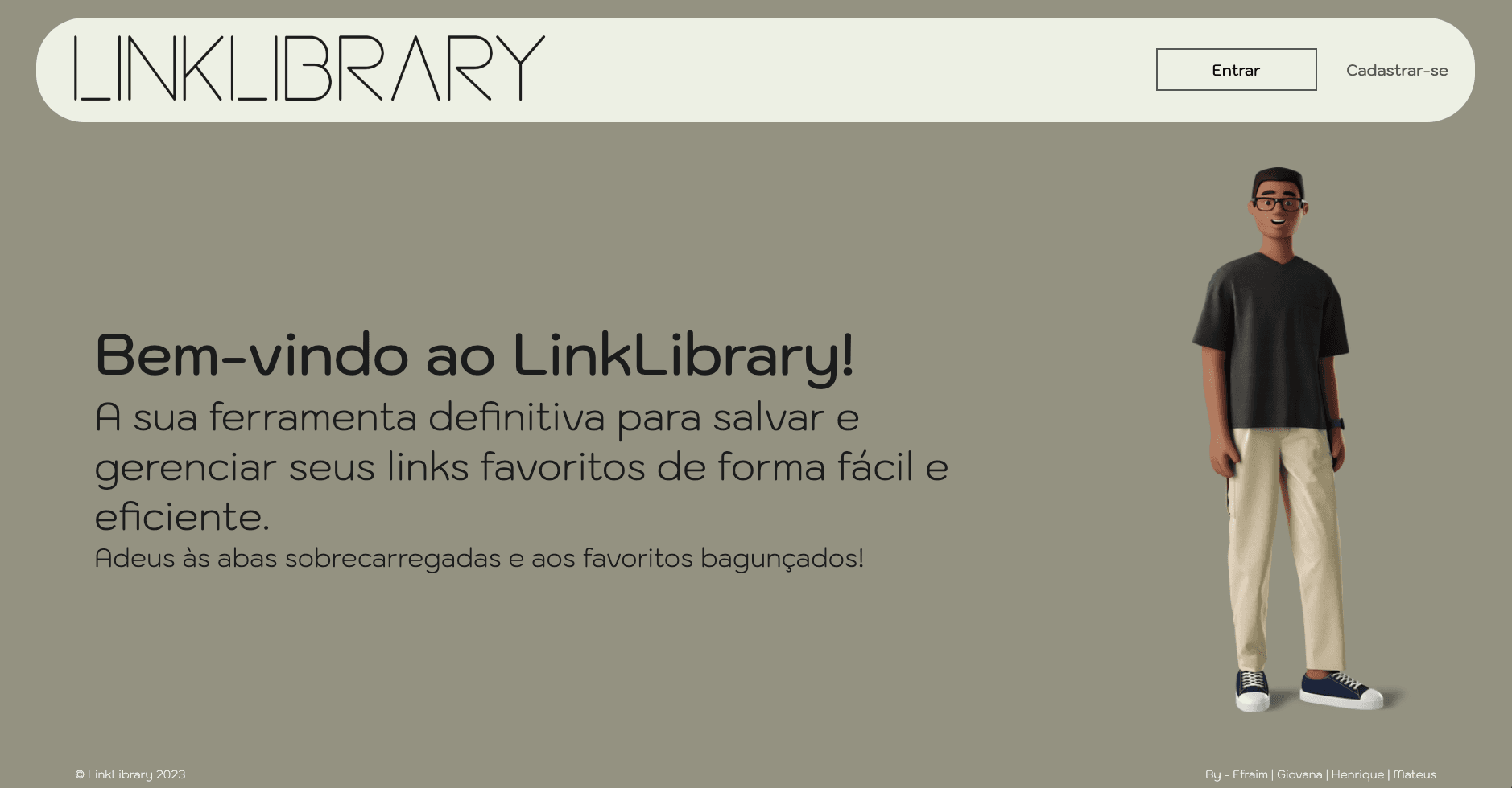 Imagem de um dos meus projetos, LinkLibrary!